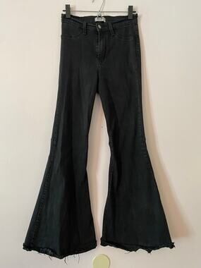 Judy Blue Black Gray Super Flare Boho Jeans High Waist Stretchy Women's 9 / 29